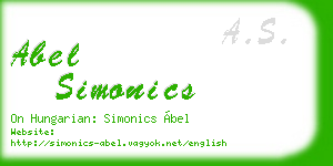 abel simonics business card